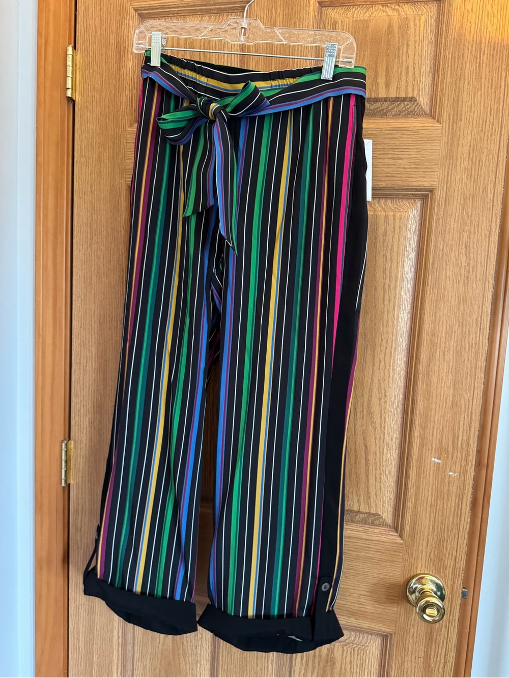 NWT Per Se by Carlisle Multicolor Vertical Stripe Wide Leg Pants - Picture 2 of 9
